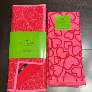 Kate Spade Pink Heart Pattern Towels